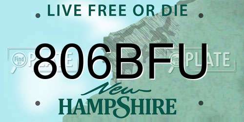 806BFU New Hampshire License Plate