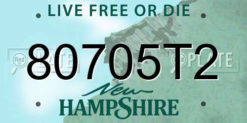 80705T2 New Hampshire License Plate