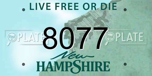 8077 New Hampshire License Plate