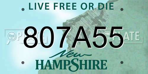 807A55 New Hampshire License Plate