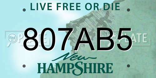 807AB5 New Hampshire License Plate