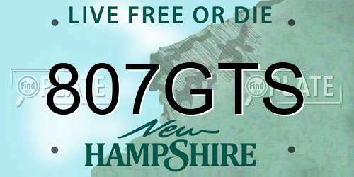 807GTS New Hampshire License Plate