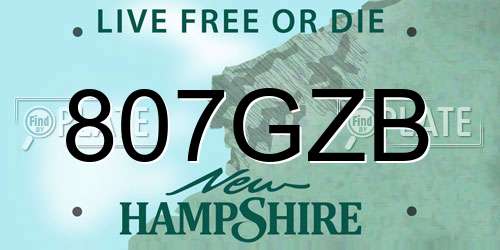 807GZB New Hampshire License Plate