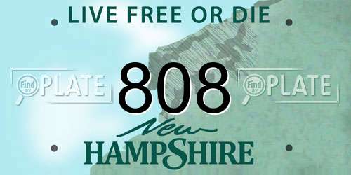 808 New Hampshire License Plate