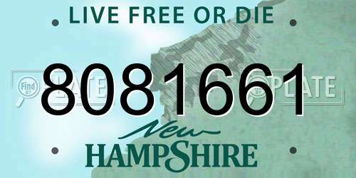 8081661 New Hampshire License Plate