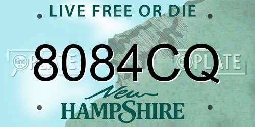 8084CQ New Hampshire License Plate