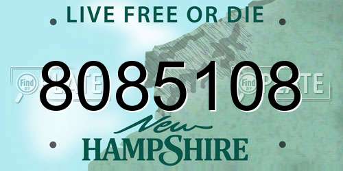8085108 New Hampshire License Plate