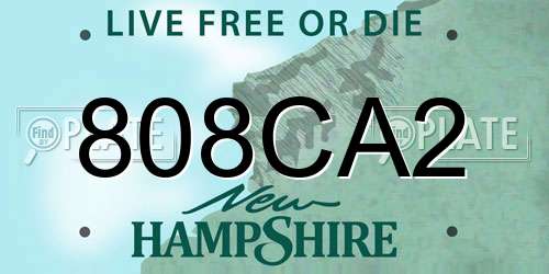 808CA2 New Hampshire License Plate