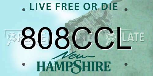 808CCL New Hampshire License Plate