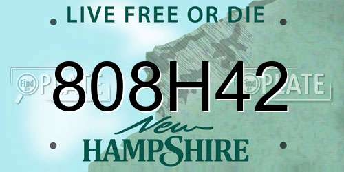 808H42 New Hampshire License Plate