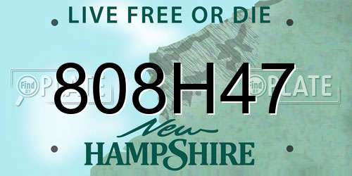 808H47 New Hampshire License Plate