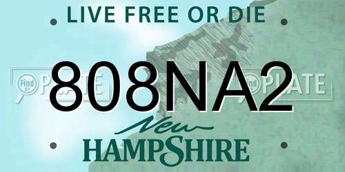 808NA2 New Hampshire License Plate