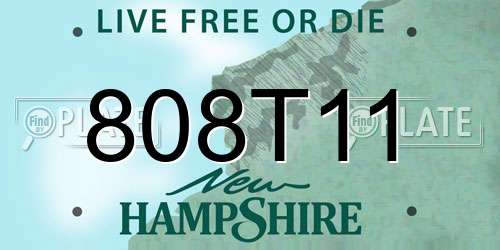 808T11 New Hampshire License Plate