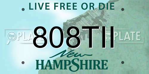 808TII New Hampshire License Plate