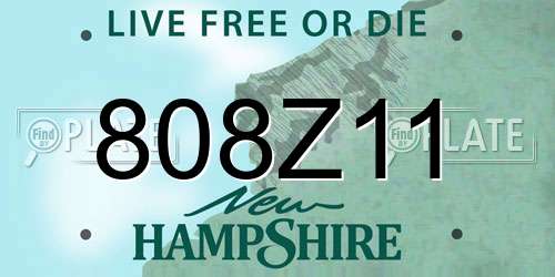 808Z11 New Hampshire License Plate