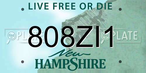808ZI1 New Hampshire License Plate