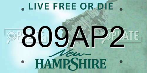 809AP2 New Hampshire License Plate