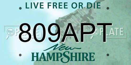 809APT New Hampshire License Plate