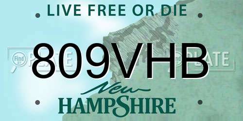 809VHB New Hampshire License Plate