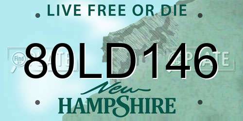 80LD146 New Hampshire License Plate