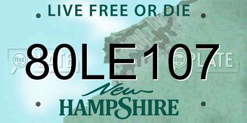 80LE107 New Hampshire License Plate