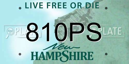 810PS New Hampshire License Plate