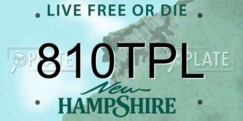 810TPL New Hampshire License Plate