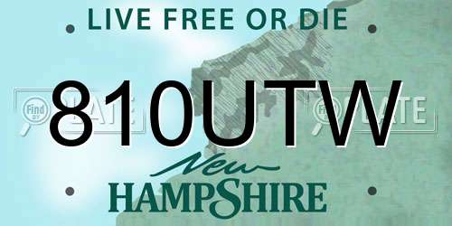 810UTW New Hampshire License Plate