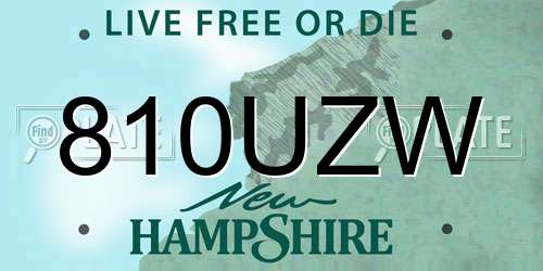 810UZW New Hampshire License Plate