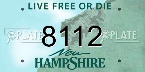 8112 New Hampshire License Plate