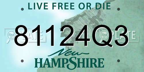 81124Q3 New Hampshire License Plate