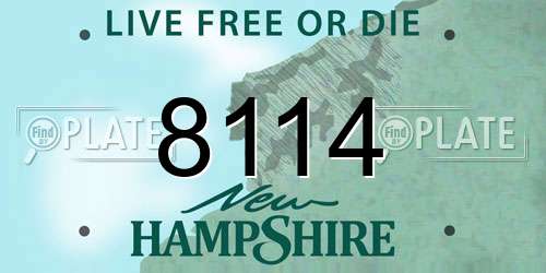 8114 New Hampshire License Plate