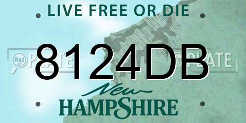 8124DB New Hampshire License Plate