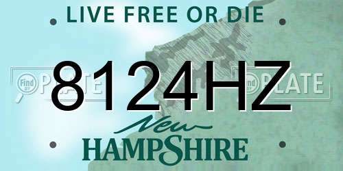 8124HZ New Hampshire License Plate
