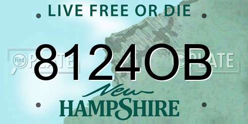 8124OB New Hampshire License Plate