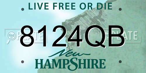 8124QB New Hampshire License Plate