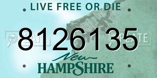 8126135 New Hampshire License Plate