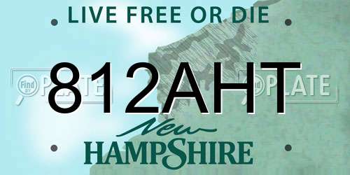 812AHT New Hampshire License Plate