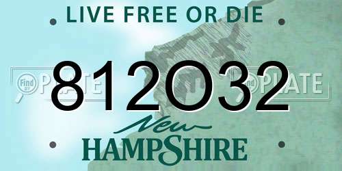 812O32 New Hampshire License Plate