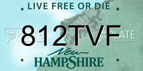 812TVF New Hampshire License Plate