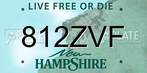 812ZVF New Hampshire License Plate