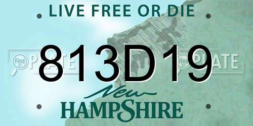 813D19 New Hampshire License Plate