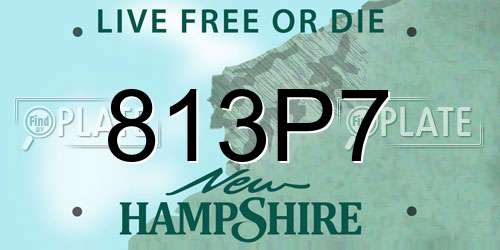 813P7 New Hampshire License Plate