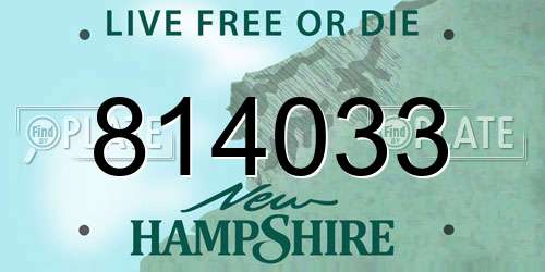 814033 New Hampshire License Plate