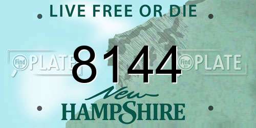 8144 New Hampshire License Plate
