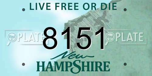 8151 New Hampshire License Plate