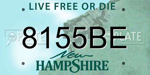 8155BE New Hampshire License Plate