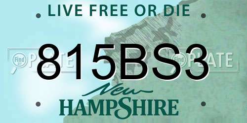 815BS3 New Hampshire License Plate
