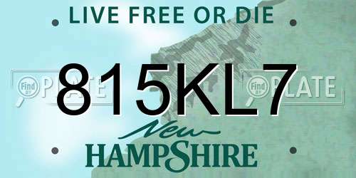 815KL7 New Hampshire License Plate