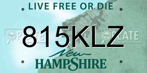 815KLZ New Hampshire License Plate